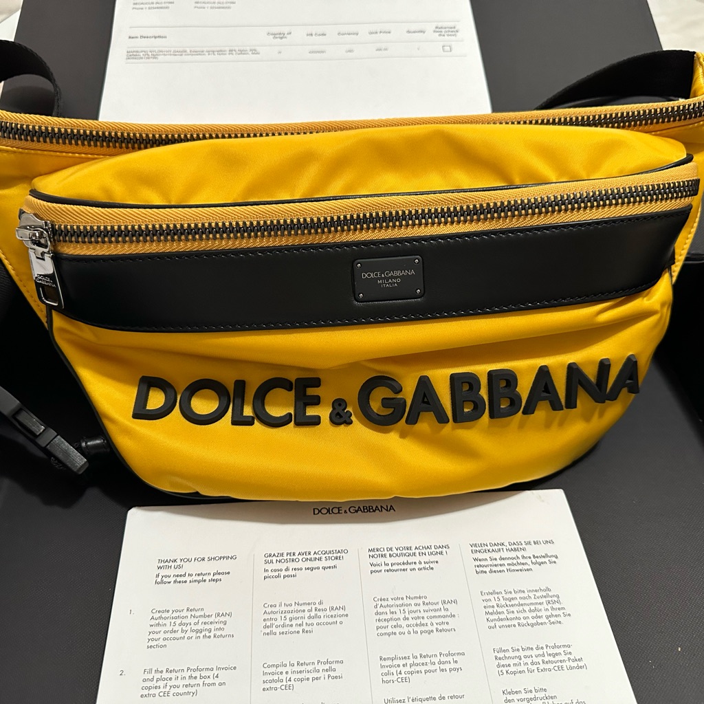 Brand New Nylon Yellow DolceGabbana Bag